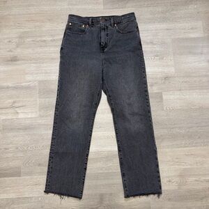 Madewell Perfect Vintage Jeans Faded Black High Rise Crop  Frayed Womens 29